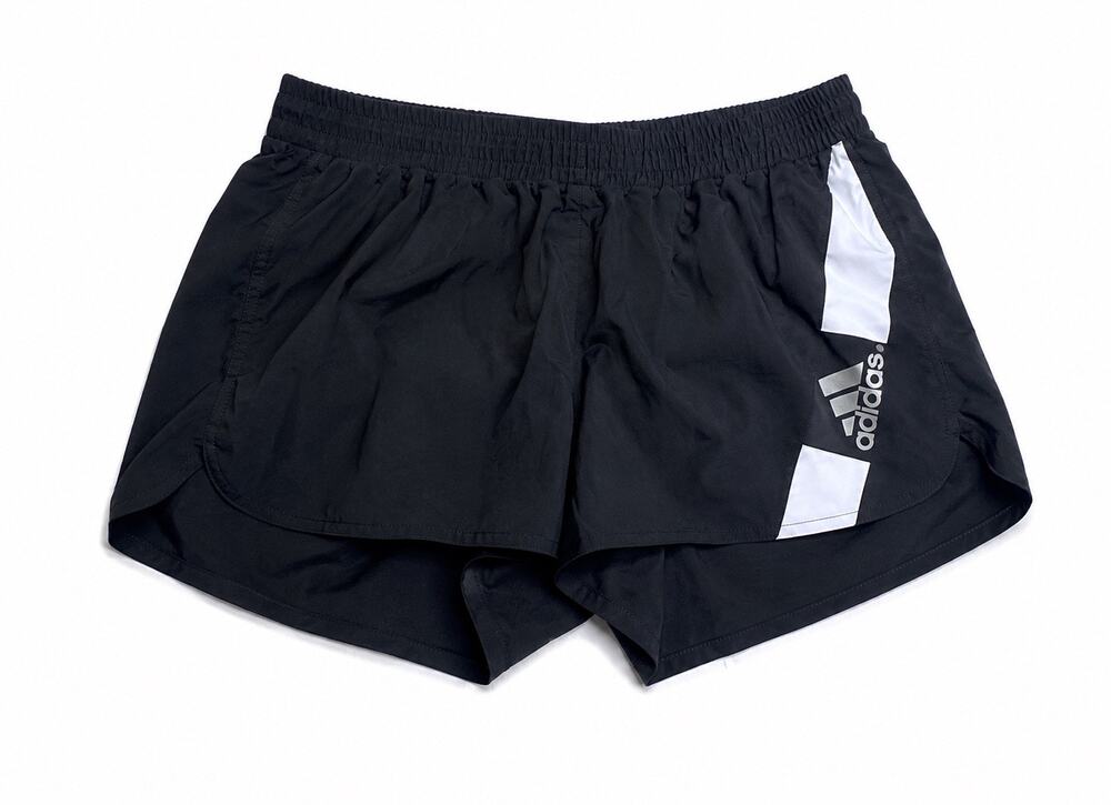 Adidas Women’s Black AEROREADY 2-in-1 Running Shorts White Logo Size M
